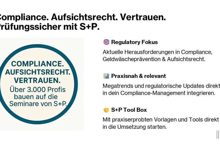S&P Unternehmerforum GmbH: Knstliche Intelligenz in der  Geldwscheprvention: Neue Haftungsrisiken fr Compliance Officer und  Geschftsfhrer ab 2025